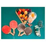 Pool Table - Green Felt, Wood Frame w/ Cues & Balls and Includes a Ping-Pong Table Top with Net and Accessories