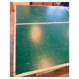 Pool Table - Green Felt, Wood Frame w/ Cues & Balls and Includes a Ping-Pong Table Top with Net and Accessories