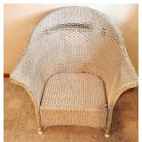 Wicker Armchair & Table Lamp - Removable Cushioned Seat