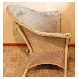 Wicker Armchair & Table Lamp - Removable Cushioned Seat