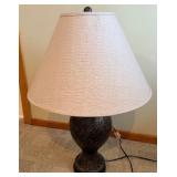 Wicker Armchair & Table Lamp - Removable Cushioned Seat