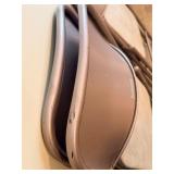 Octagonal Folding Card Table - Green Felt Top & Cup Holders Along with 4 Samsonite Folding Chairs