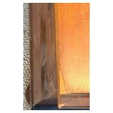 Antique Wooden Cedar Storage Chest - Lift-Top, Carved Front, Bun Feet