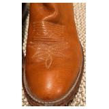 Pre-owned Tony Lama - Two-Tone Leather Cowboy Boots with Embroidered Shaft - Size 8.5 E