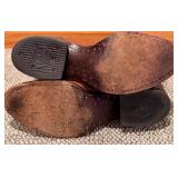 Pre-owned Tony Lama - Two-Tone Leather Cowboy Boots with Embroidered Shaft - Size 8.5 E