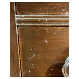 Tall Dresser - Dark Wood with 2 Small Top Drawers & Keyhole with Key