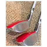 Adams Golf Bag & Ray Cook Classic Plus Chipper & Irons with Red Grips & Umbrella