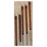 Vintage Hughes Patent Leather Golf Bag with Walter Hagen Irons