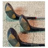 Vintage Hughes Patent Leather Golf Bag with Walter Hagen Irons