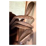 Vintage Hughes Patent Leather Golf Bag with Walter Hagen Irons