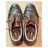 FootJoy Golf Shoes Size 9M Brown Croc Pattern & Spike Kit