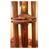 Vintage Golf Club Lamp with Green Shade & Golf Balls in Display Rack