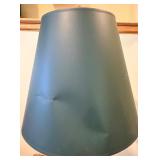 Vintage Golf Club Lamp with Green Shade & Golf Balls in Display Rack