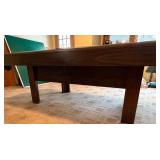 Pool Table - Green Felt, Wood Frame w/ Cues & Balls and Includes a Ping-Pong Table Top with Net and Accessories