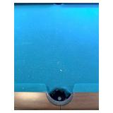 Pool Table - Green Felt, Wood Frame w/ Cues & Balls and Includes a Ping-Pong Table Top with Net and Accessories