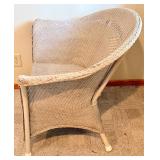 Wicker Armchair & Table Lamp - Removable Cushioned Seat