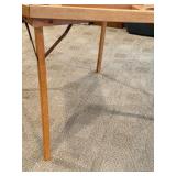 Octagonal Folding Card Table - Green Felt Top & Cup Holders Along with 4 Samsonite Folding Chairs