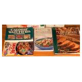 Cookbooks Featuring: Weight Watchers & Minnesota Heritage and many more along with 2 Wooden Recipe Boxes with recipes