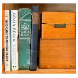 Cookbooks Featuring: Weight Watchers & Minnesota Heritage and many more along with 2 Wooden Recipe Boxes with recipes