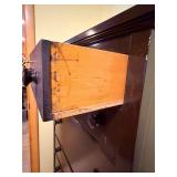 Tall Dresser - Dark Wood with 2 Small Top Drawers & Keyhole with Key