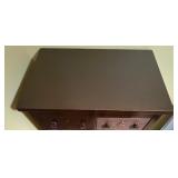 Tall Dresser - Dark Wood with 2 Small Top Drawers & Keyhole with Key