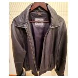Burks Bay Leather Bomber Jacket Size M