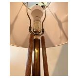 Vintage Golf Club Lamp with Green Shade & Golf Balls in Display Rack