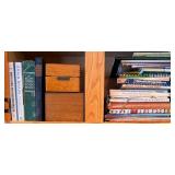 Cookbooks Featuring: Weight Watchers & Minnesota Heritage and many more along with 2 Wooden Recipe Boxes with recipes