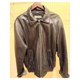 Burks Bay Leather Bomber Jacket Size M