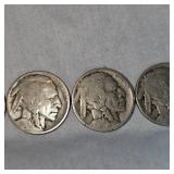 (5) Five Buffalo Nickels