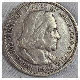 1893 Columbus 1/2  Dollar Silver, in VG Condition