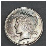 1923 Peace Dollar $1, AU Nice with Tone Mark