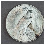 1923 Peace Dollar $1, AU Nice with Tone Mark