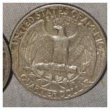 3 Washington 25c, 1964,1964,1942