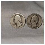 3-Washingtons 25c, 1940,1942,1946