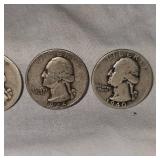 3-Washingtons 25c, 1940,1942,1946