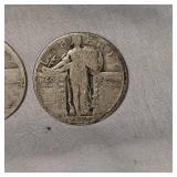 3 Standing Liberty 25c=1927,1926, Smooth