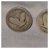 3 Standing Liberty 25c=1927,1926, Smooth