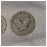 3 Standing Liberty 25c=1927,1926, Smooth