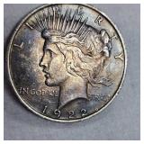 1922 Peace Dollar $1-Beautiful Rose/Gold Toning