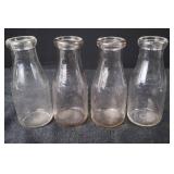 Glass Liquor Bottles - One Pint Liquor Embossing (Set of 4)