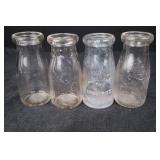 Embossed Clear Glass Bottles - Pine Tree Motif & Company Logos (Set of 4)