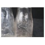 Embossed Clear Glass Bottles - Pine Tree Motif & Company Logos (Set of 4)