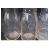 Embossed Clear Glass Bottles - Pine Tree Motif & Company Logos (Set of 4)