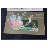 Chick Figurine & Vintage Easter Postcards