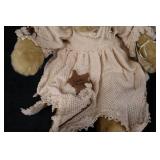 Plush Bunny - Cream Dress & Mason Jar Lamp - Mason