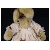 Plush Bunny - Cream Dress & Mason Jar Lamp - Mason