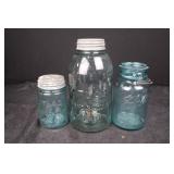 Antique Mason Jars Set - Atlas Strong Shoulder Mason & Ball Ideal Patent 1908