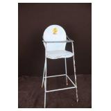 Vintage Metal High Chair - Light Blue with Bunny Graphic