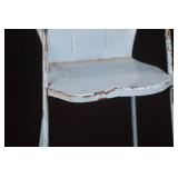 Vintage Metal High Chair - Light Blue with Bunny Graphic